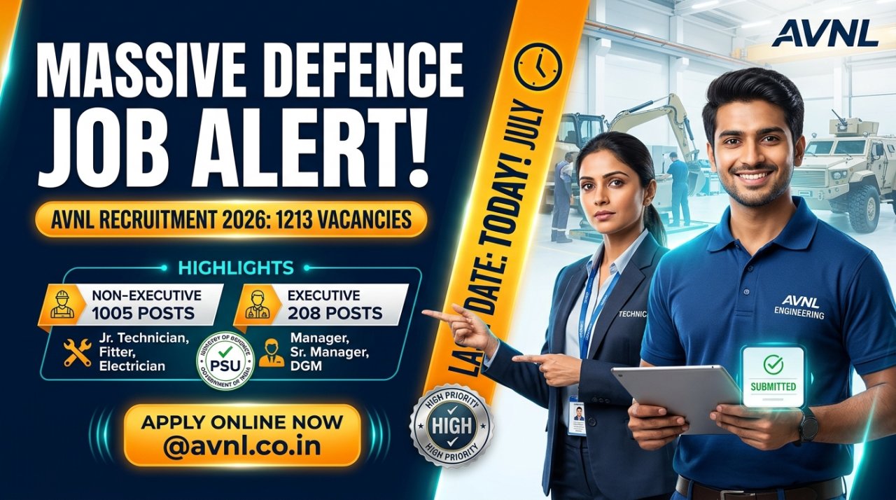 AVNL Recruitment 2026: Apply Online for 1213 Technician & Manager Vacancies Before 31 July