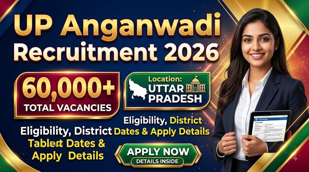 UP Anganwadi Recruitment 2026: 60,000+ Vacancies, Eligibility, District Dates & Apply Details