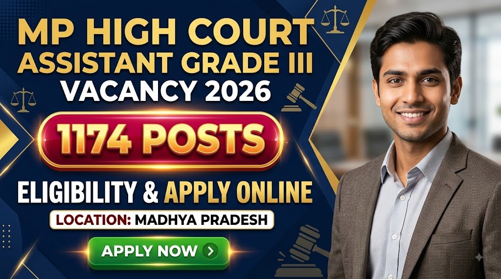 MP High Court Assistant Grade III Vacancy 2026: 1174 Posts, Eligibility & Apply Online